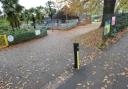 The bollard outside Parklife Community Cafe