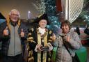 Communicare chair of Trustees, Barrie Worth, mayor Soton Cllr Shields and Annie Clewlow Communicare manager