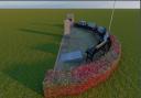 CGI of the D-Day memorial garden at Stokes Bay