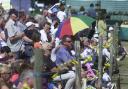 Studland Country Fair: Visitors packed round the arena to watch the display events.