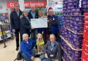 Colleagues at the Tesco Superstore in Whiteley with members of the local Guide Dogs group