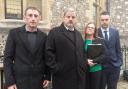 Members of Nicholas Ginger's family outside the inquest into his death