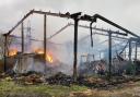 More than 500 hay bales were torched in the blaze