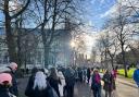 WATCH: Hundreds of people queue to get into Winchester Cathedral Christmas Market