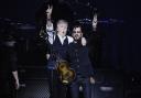 Sir Paul McCartney on stage with Beatles drummer Sir Ringo Starr during the last concert of Sir Paul’s Got Back Tour at London’s O2 Arena on Thursday night (MPL Communications/MJ Kim)