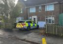 Police outside the property in Linden Close