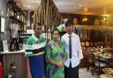 Ceylon Junction owner Madhawa Ranmandala, his wife and his son.