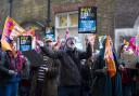 Members of the National Education Union hold a rally outside the Department for Education in London in November (Ben Whitley/PA)