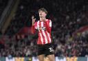 Southampton's Tyler Dibling reacts to missed chance.