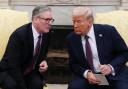US President Donald Trump meeting Prime Minister Sir Keir Starmer in the Oval Office at the White House (Carl Court/PA)