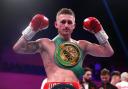 Ryan Garner celebrates victory against Salvador Jimenez (not pictured) in the EBU European and WBC International Super Featherweight bout at the BIC, Bournemouth. Picture date: Saturday March 1, 2025. PA Photo. See PA story BOXING Bournemouth. Photo