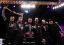 Lewis Edmondson (centre) celebrates following victory against Oluwatosin Kejawa in the Commonwealth Boxing Council Light heavyweight bout at the BIC, Bournemouth. Picture date: Saturday March 1, 2025. PA Photo. See PA story BOXING Bournemouth. Photo