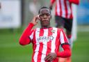 Nicholas Oyekunle celebrates goal at Staplewood.