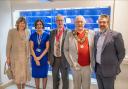 Dr Tara Bharucha, second from left, the Mayor of Eastleigh Councillor Dave Pragnell, and the Lord Mayor of Southampton David Shields, and Nicola Viola
