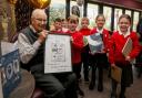 Ray Parsley celebrated his 100th Birthday surrounded by his art pupils from Sarisbury Infant School