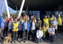 The team setting off on their walk