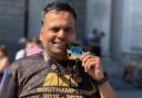 Nikhil Agrawala after completing the Southampton Half Marathon
