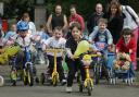 Pupils from Romsey Centre Pre School take part in a Wheelathon at Romsey memorial park