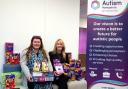 Nikita Watson from AECOM and Danielle Baird with easter egg donation.