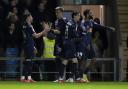 Manor Solomon, left, celebrates his goal (Andrew Matthews/PA)