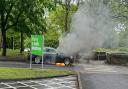 Car bursts into flames at car wash near Asda