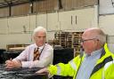 Desmond Swayne met NFFU leader John Allison during a visit to its Lymington warehouse