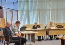 Gosport Borough Council Regulatory Board Meeting Deputations From Kim And Alan Willis For Their Planning Application At 14 Russell Close, Cllr P Chegwyn And Cllr M Bradley In The Backround April 30 Ldrs