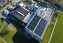 A view of the centre’s solar upgrade, part of a push to lower energy costs and emissions