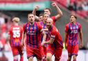 Aldershot Town celebrate after winning the FA Trophy at Wembley.