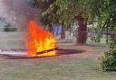 An arson investigation has been launched after residents tackled a park bench fire in Swanmore.
