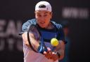 Jack Draper hits a backhand against Corentin Moutet (Andrew Medichini/AP)