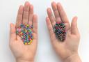 More than 300 children were admitted to A&E in one year after ingesting magnets from toys (right) which can look like sweets