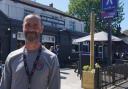 Landlord Phil Merriott outside The Cricketers Arms, Woolston