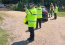 Officers stopped seven cars speeding through the New Forest today.