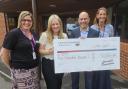 (l-r) Beccy Hutchings (YFM Children’s and Youth Worker), Stephanie Thurston (YFM Funding & Comms Lead), Alex Naraian (Churchill Head of Technical) and Kelly Price (YFM Project Leader)