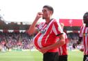 Ross Stewart celebrates his first Saints goal