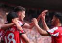Southampton's Ross Stewart celebrates his first goal for the club.