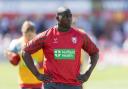 Afolabi Fasogbon of Gloucester Rugby during the warm up before the Gallagher Premiership Rugby match between Gloucester Rugby and Exeter Chiefs at the Kingsholm Stadium, Gloucester, United Kingdom on 27 April 2025.