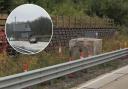 The concrete bollard was hit by a lorry in the fatal M27 crash last year