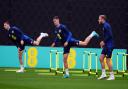Scotland's Max Johnston (centre) during a training session at Lesser Hampden, Glasgow.