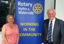 H&W Rotary President Terri Whitehouse with retired DCI Roger Cooper