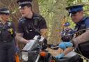 Knife sweep near university uncovers drug paraphernalia, bolt cutters, and motorbike