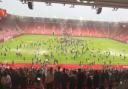 There was a pitch invasion at St Mary's following a charity match on Saturday, June 7