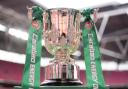A general view of the Carabao Cup Trophy ahead of the 2025 Carabao Cup final at Wembley Stadium, London.