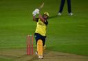 Lhuan-dre Pretorius during the Men's Vitality Blast match between Hampshire Hawks and Middlesex at Utilita Bowl.