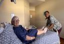 Deborah pre-surgery with Susan from ESA