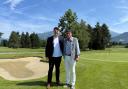 Saints owner Dragan Solak pictured with the Daily Echo's senior sports reporter, Alfie House