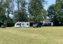 The traveller camp at Fryern Recreation Ground