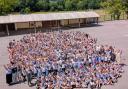 Bitterne Park Primary School's whole school photo after being graded outstanding by Ofsted.