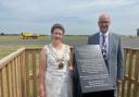 Mayor of Fareham and Leader of FBC at the Commemorative Stone at Daedalus